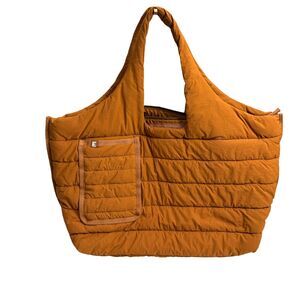 Everlane The Quilted Weekender Orange Tote Bag